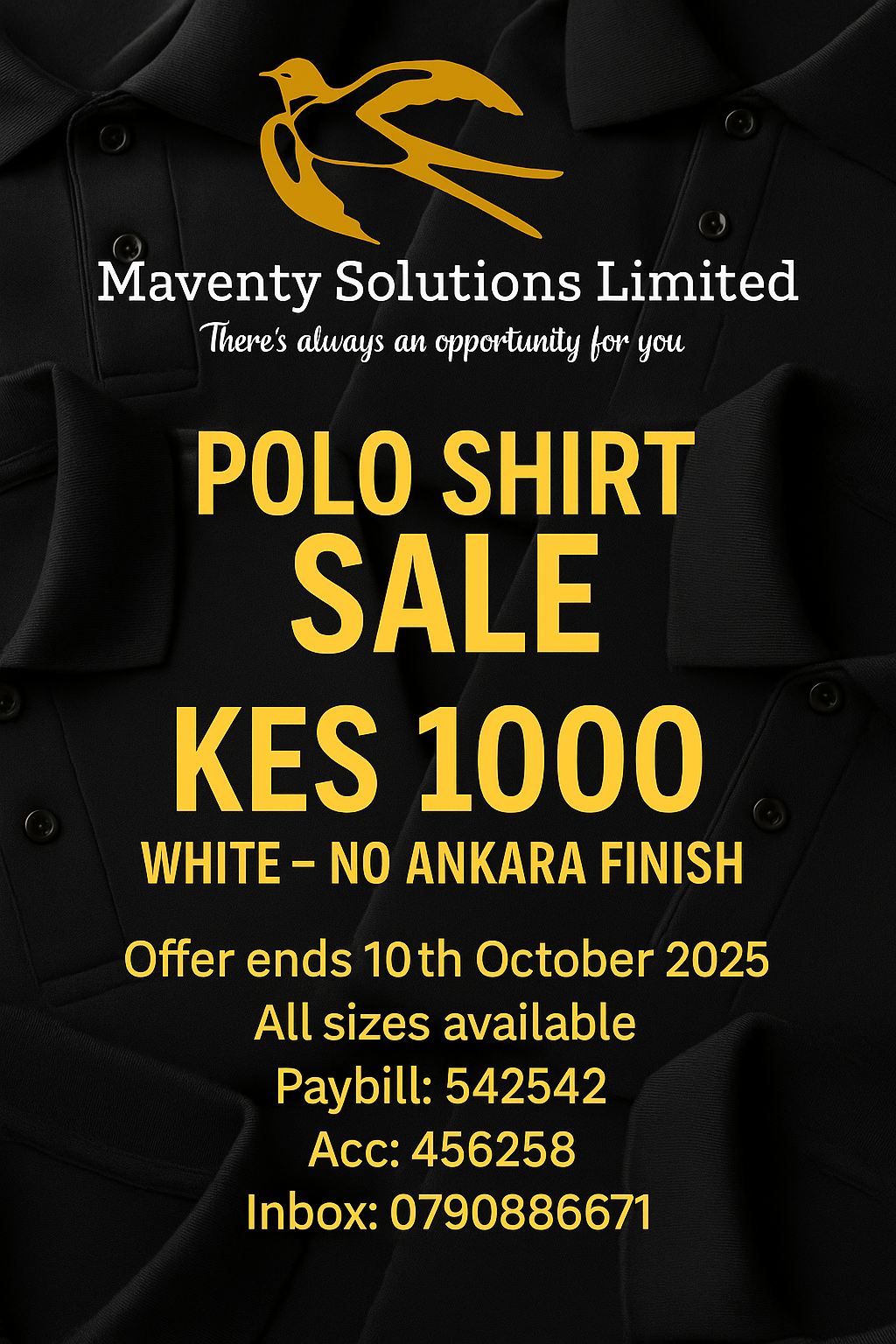 WHITE WHITE MAVENTY POLO SHIRT (OFFER)